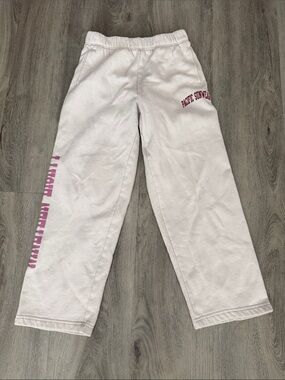 PacSun White Pajama Bottoms with Pink Logo Details